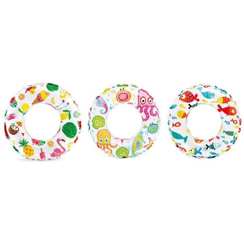 Надувной круг для плавания Lively Print, 61 см, INTEX Надувной круг для плавания Lively Print, 61 см, INTEX