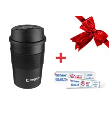 Термокружка для кофе, 380 мл, нержавеющая сталь, PERFECTO LINEA + АКЦИЯ (антисептик, 30 мл)