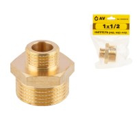 Ниппель ред. 1" нар. х 1/2" нар., AV Engineering (инд. упак.)