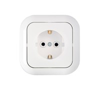 Розетка 1-ая (скрытая, с/з) белая, Гармония, Bylectrica