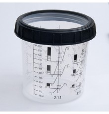 Жесткий внешний пластмассовый стакан для краски 600 мл, ICAR