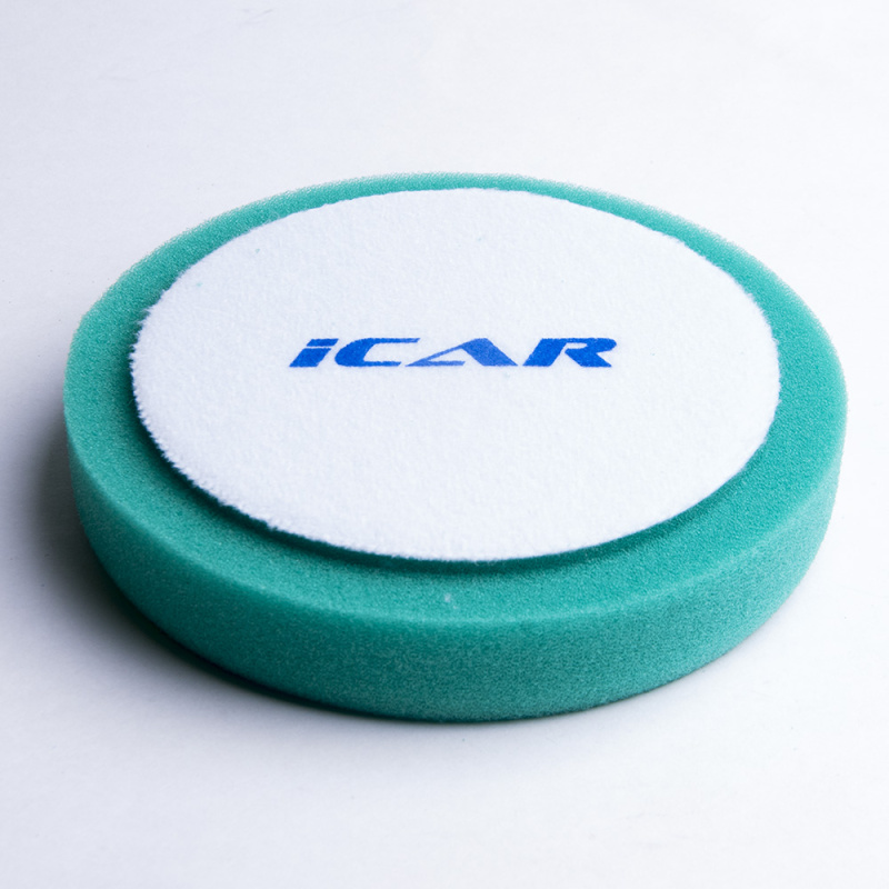 Полировальный поролон. круг ICAR D150mm (велкро 125mm) T30mm  жесткий зеленый