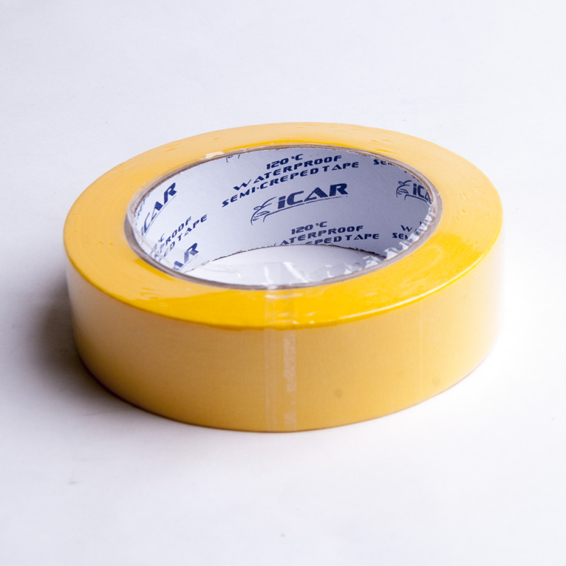 40м х 30мм Желтая Малярная лента ICAR 120°C Waterproof Semicreped