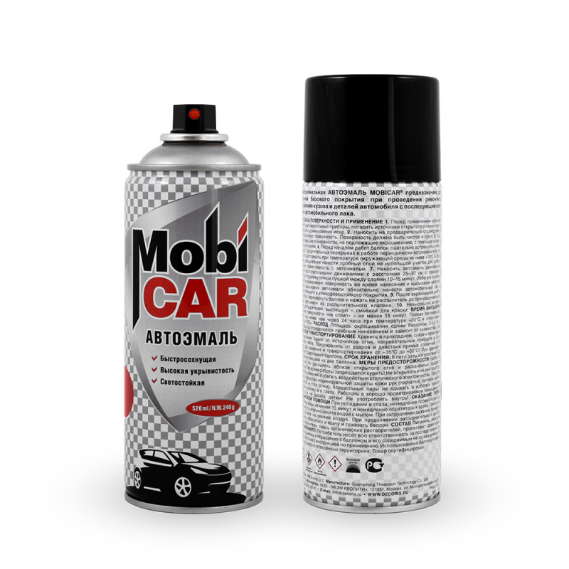201 белая, автоэмаль MobiCAR, аэрозоль, 520мл 201 белая, автоэмаль MobiCAR, аэрозоль, 520мл
