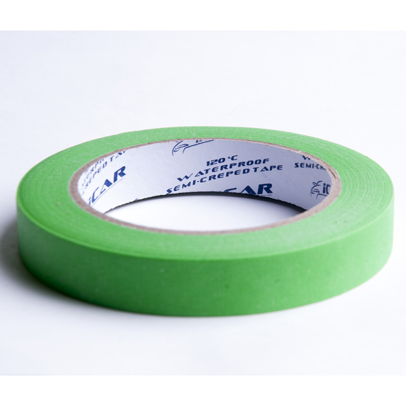 40м х 18мм Зеленая Малярная лента ICAR 120°C Waterproof Semicreped