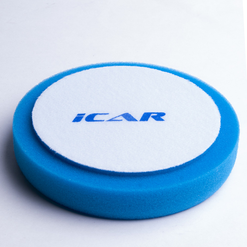 Полировальный поролон. круг ICAR D150mm (велкро 125mm) T30mm среднежесткий синий