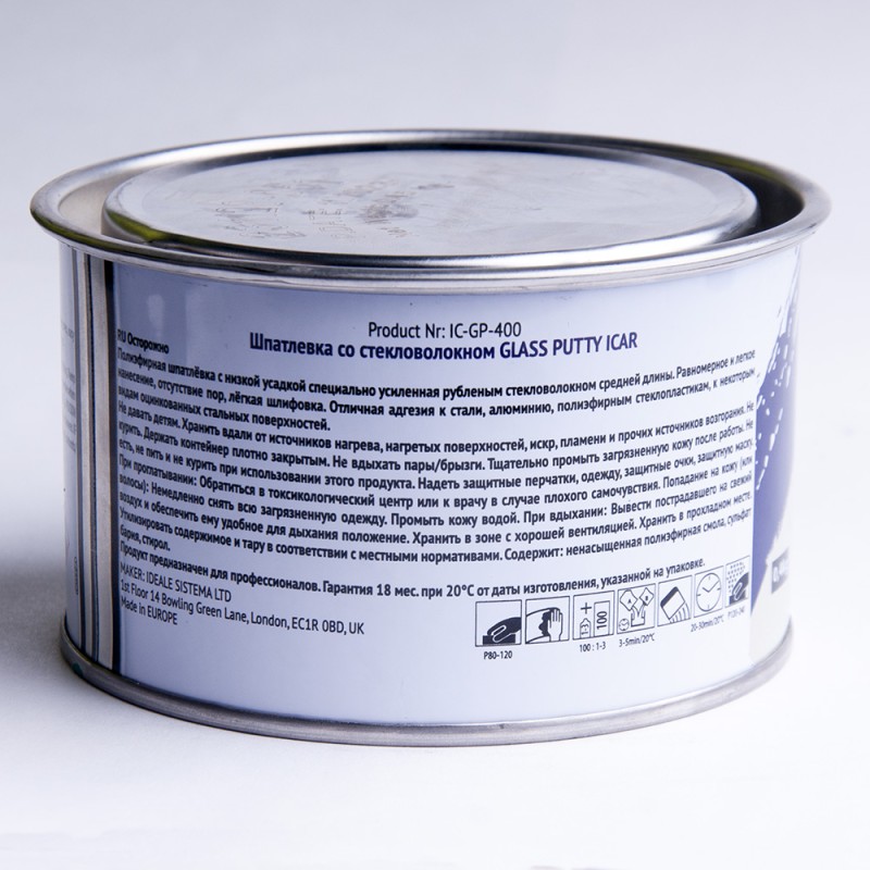 Шпатлевка ICAR GLASS PUTTY, 0.4 кг Шпатлевка ICAR GLASS PUTTY, 0.4 кг