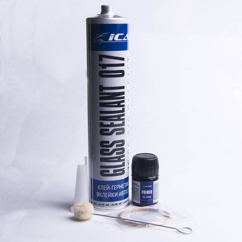 Набор для вклейки автостекол ICAR Fast (Герметик 017, праймер 10мл, апликатор, струна)