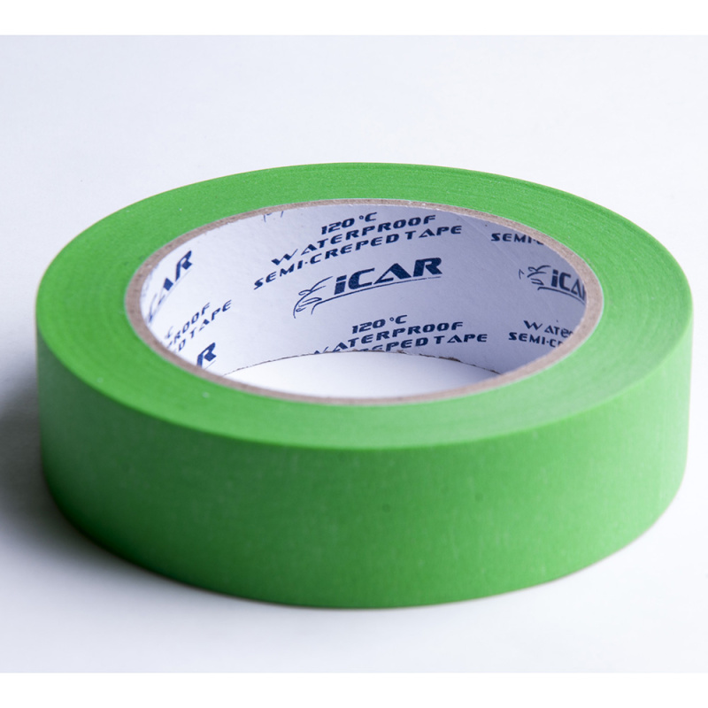 40м х 30мм Зеленая Малярная лента ICAR 120°C Waterproof Semicreped