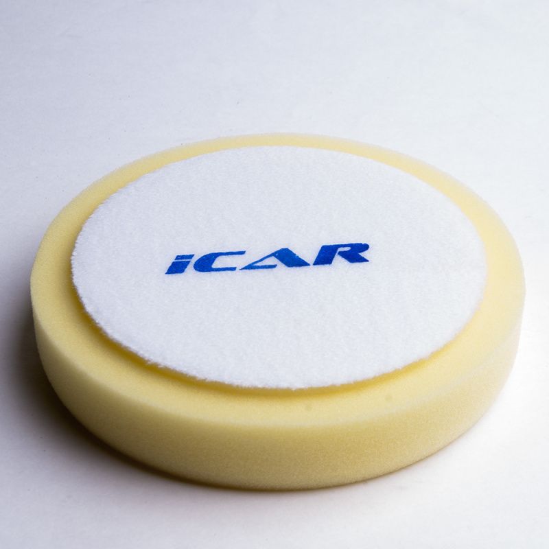 Полировальный поролон. круг ICAR D150mm (велкро 125mm) T30mm среднемягкий желтый