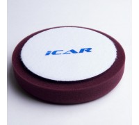 Полировальный поролон. круг ICAR D150mm (велкро 125mm) T30mm среднежесткий бордовый