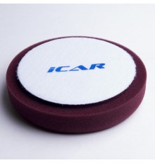 Полировальный поролон. круг ICAR D150mm (велкро 125mm) T30mm среднежесткий бордовый