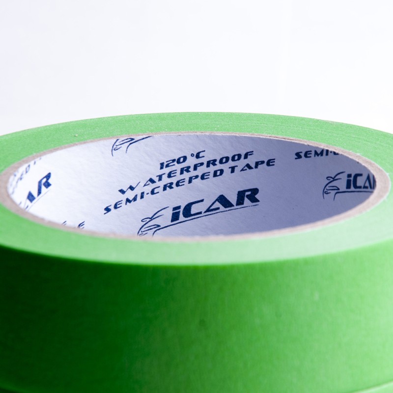 40м х 48мм Зеленая Малярная лента ICAR 120°C Waterproof Semicreped