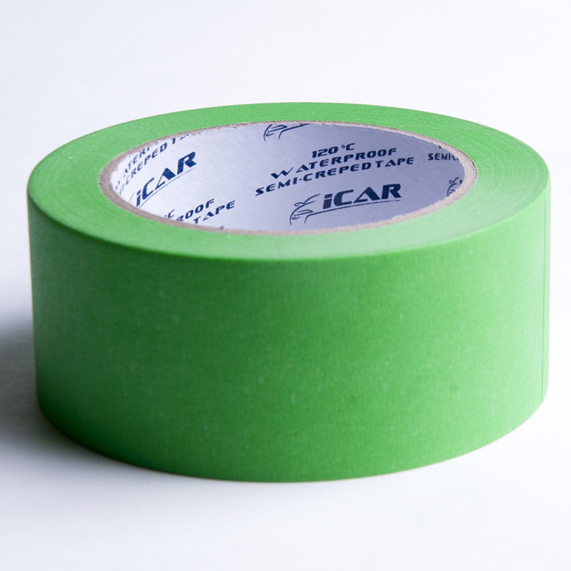 40м х 48мм Зеленая Малярная лента ICAR 120°C Waterproof Semicreped