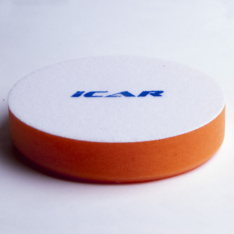 Полировальный поролон. круг D150mm (велкро 150mm) T30mm жесткий оранжевый ICAR