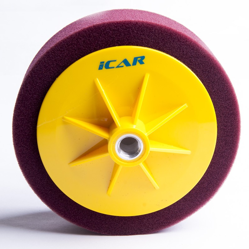 Полировальный поролон. круг ICAR D150mm (М14) T50mm среднежесткий бордовый