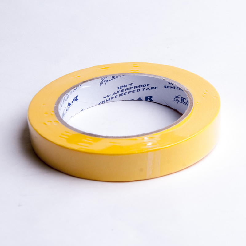 40м х 18мм Желтая Малярная лента ICAR 120°C Waterproof Semicreped