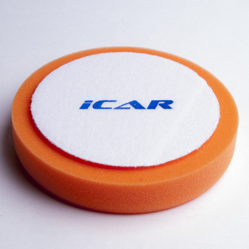 Полировальный поролон. круг ICAR D150mm (велкро 125mm) T30mm  жесткий оранжевый