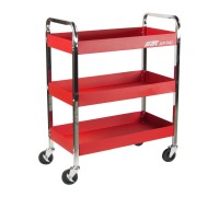 Тележка инструментальная 3 секции красная с открытым отсеком JTC