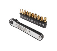 Набор бит 1/4" SL6, PH1-2, TORX, Т10Н-Т40Н с ключом трещоткой 11 предметов JTC