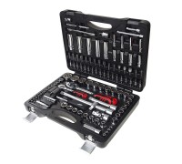 Набор головок торцевых,бит и бит-головок 1/4",1/2" 12-гранных 110 предметов в кейсе JTC