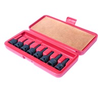 Набор головок торцевых 1/2" TORX (Т25-Т60) ударных L=60мм 9 предметов в кейсе JTC
