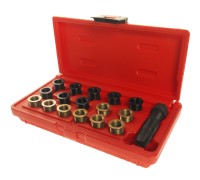 Набор инструментов для восстановления резьбы свечей зажиг. (втулки M12х1.25,L=12.7мм,19мм) 16шт. JTC