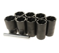 Набор головок для поврежденных болтов 1/2" 17-24мм 9 предметов JTC