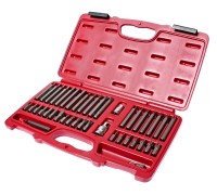 Набор бит 1/2" 3/8" HEX, TORX, SPLINE 6-ти гранных 2 держателя 42 предмета в кейсе JTC