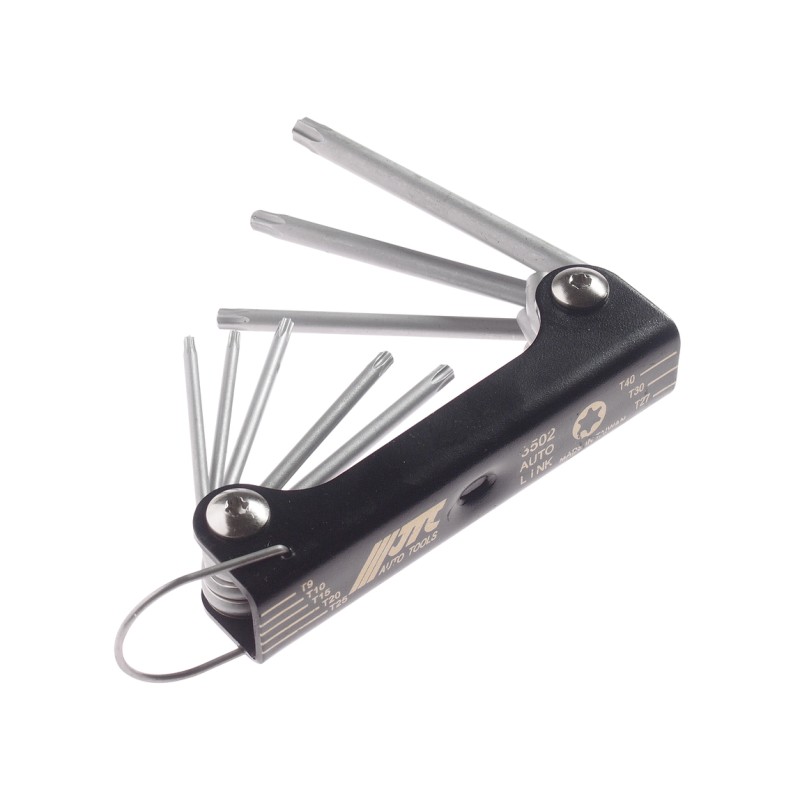 Набор ключей TORX T9-T40 складных 8 предметов JTC Набор ключей TORX T9-T40 складных 8 предметов JTC