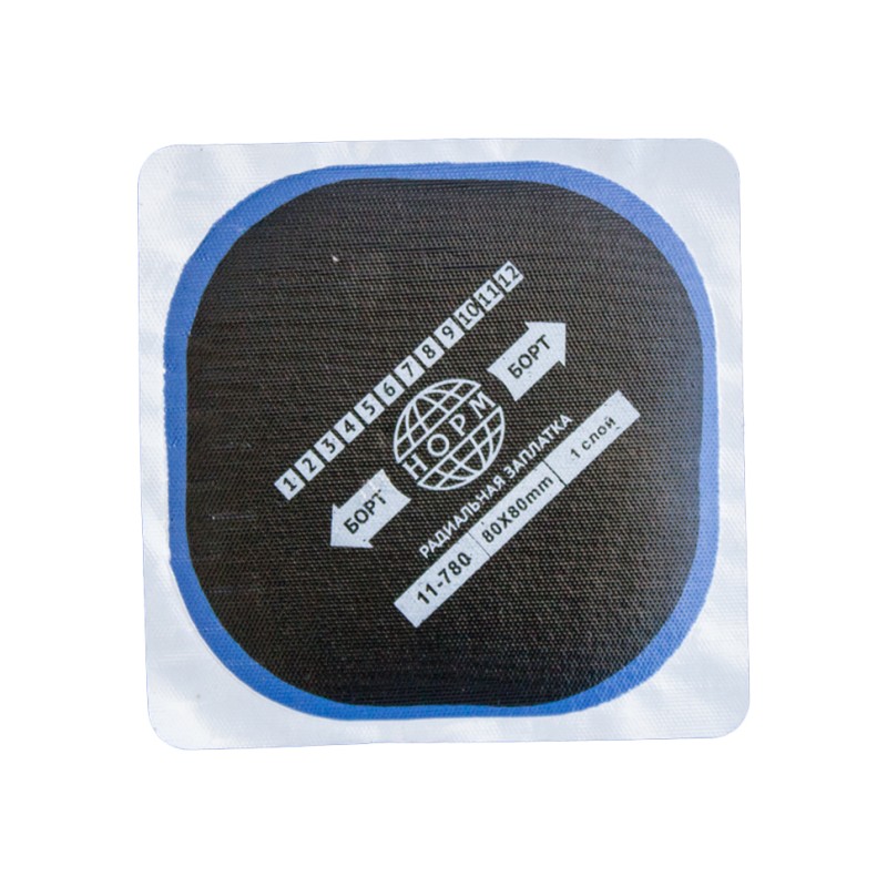 Заплаты радиальные 11-780 80×80мм, 1 сл. (10 шт.), NORM Заплаты радиальные 11-780 80×80мм, 1 сл. (10 шт.), NORM