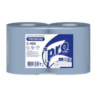 Протирочная бумага 33х35 2сл 350м PROtissue Premium синяя (С406)