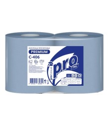 Протирочная бумага 33х35 2сл 350м PROtissue Premium синяя (С406)