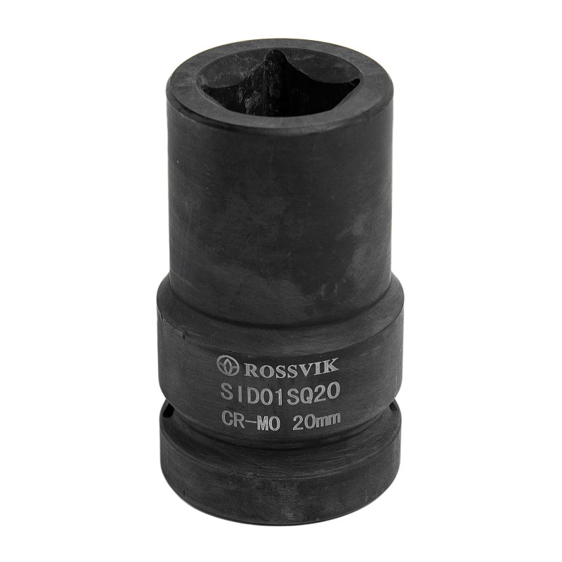 SID01SQ20 Головка торцевая ударная четырехгранная ROSSVIK, 1", 20мм, L-80мм SID01SQ20 Головка торцевая ударная четырехгранная ROSSVIK, 1", 20мм, L-80мм