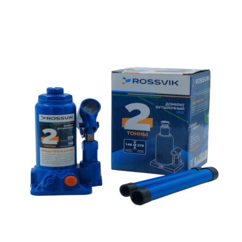Домкрат бутылочный ROSSVIK V02, г/п 2,0т Домкрат бутылочный ROSSVIK V02, г/п 2,0т