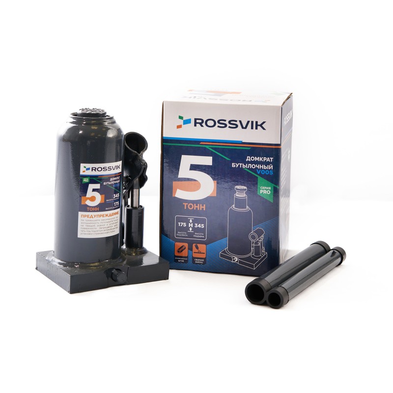 Домкрат бутылочный ROSSVIK PRO V005, г/п 5,0т Домкрат бутылочный ROSSVIK PRO V005, г/п 5,0т