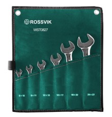 WST0827 Набор ключей рожковых ROSSVIK 8-27мм, 6шт