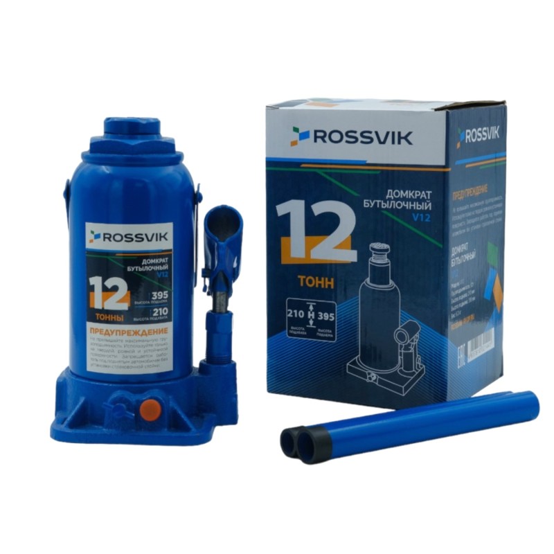 Домкрат бутылочный ROSSVIK V12, г/п 12,0т Домкрат бутылочный ROSSVIK V12, г/п 12,0т