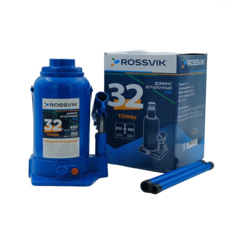 Домкрат бутылочный ROSSVIK V32, г/п 32,0т Домкрат бутылочный ROSSVIK V32, г/п 32,0т