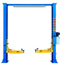 Автоподъемник двухстоечный ROSSVIK V2-5.5L г/п 5.5т, 380В, с верхней синхронизацией. Синий