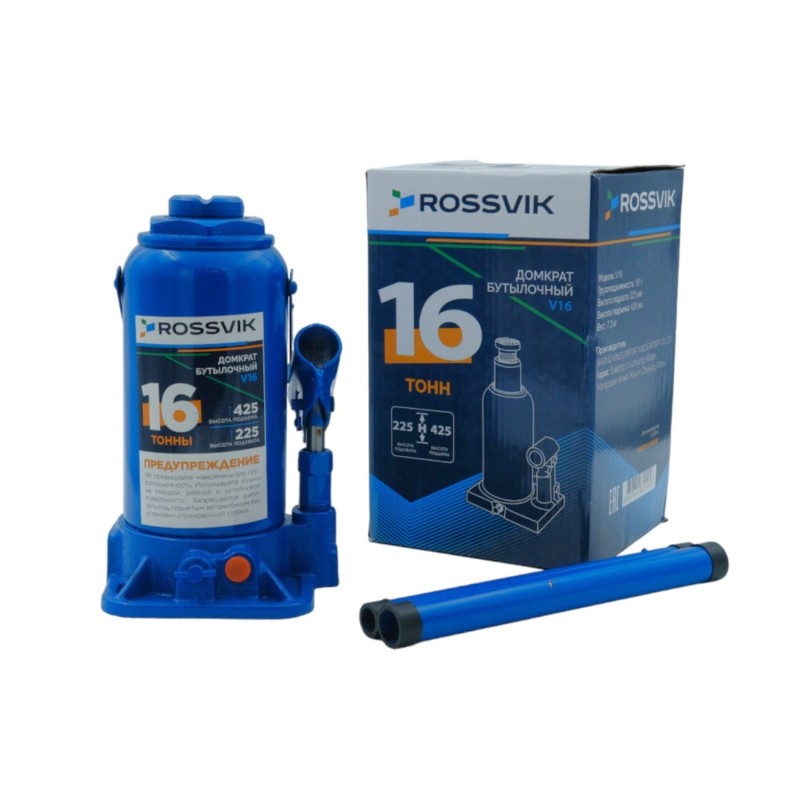 Домкрат бутылочный ROSSVIK V16, г/п 16,0т Домкрат бутылочный ROSSVIK V16, г/п 16,0т