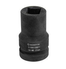 SID01SQ21 Головка торцевая ударная четырехгранная ROSSVIK, 1", 21мм, L-80мм