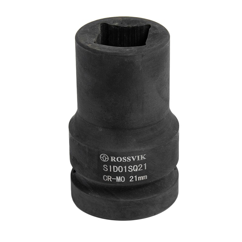 SID01SQ21 Головка торцевая ударная четырехгранная ROSSVIK, 1", 21мм, L-80мм SID01SQ21 Головка торцевая ударная четырехгранная ROSSVIK, 1", 21мм, L-80мм