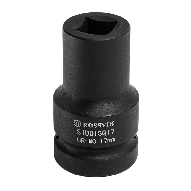 SID01SQ17 Головка торцевая ударная четырехгранная ROSSVIK, 1", 17мм, L-80мм SID01SQ17 Головка торцевая ударная четырехгранная ROSSVIK, 1", 17мм, L-80мм