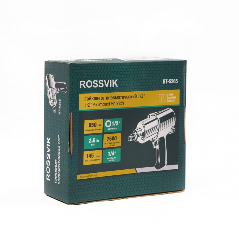 Гайковерт пневматический RT-5265 1/2", 850Нм, 2,6кг Гайковерт пневматический RT-5265 1/2", 850Нм, 2,6кг