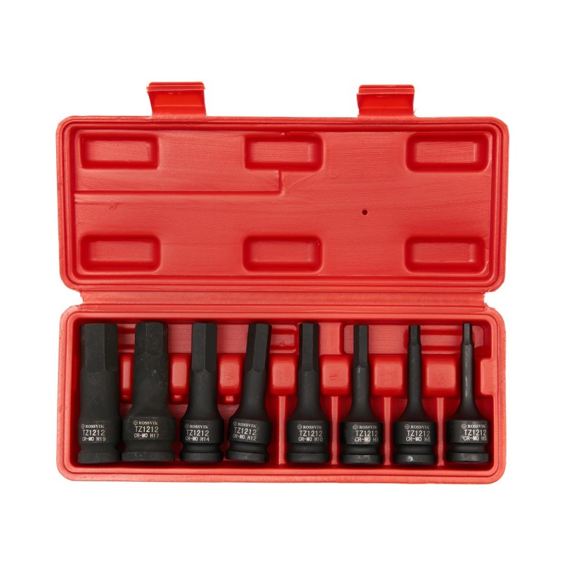 ST241 Набор головок ударных ROSSVIK 1/2", Hex H5-H19, 8 предметов ST241 Набор головок ударных ROSSVIK 1/2", Hex H5-H19, 8 предметов