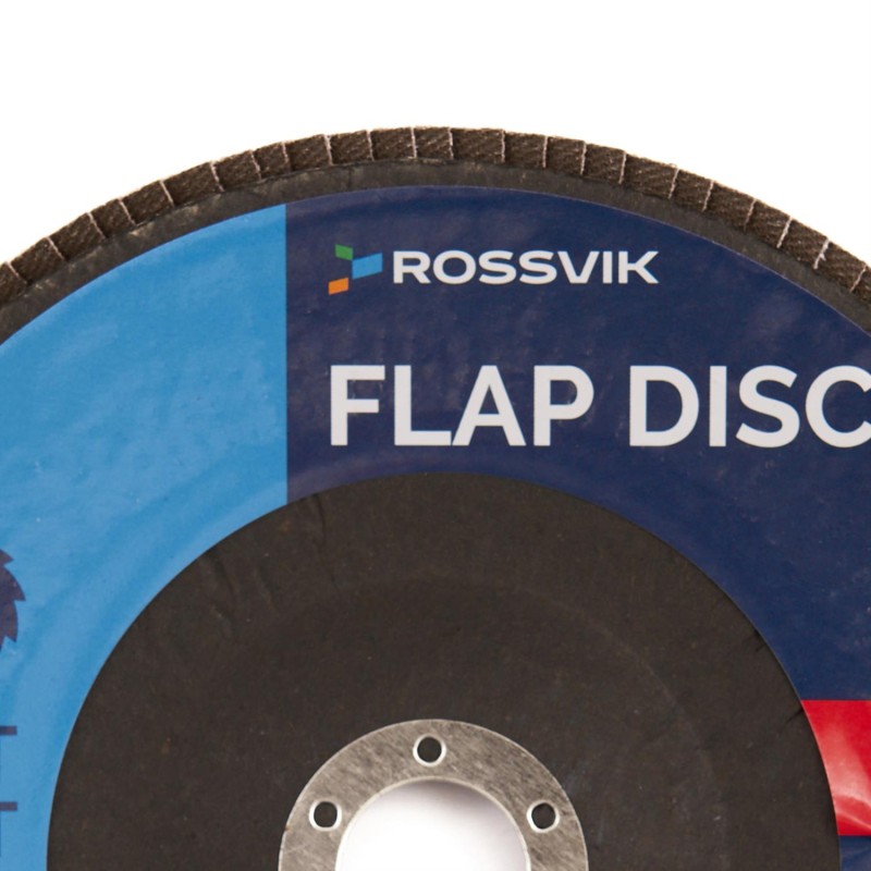 Круг шлифовальный лепестковый ROSSVIK 180*22мм 120 Grit. Тип29, Zr, 80м/с, 8500об/мин Круг шлифовальный лепестковый ROSSVIK 180*22мм 120 Grit. Тип29, Zr, 80м/с, 8500об/мин