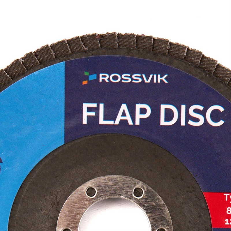Круг шлифовальный лепестковый ROSSVIK 125*22мм 120 Grit. Тип29, Zr, 80м/с, 12250об/мин Круг шлифовальный лепестковый ROSSVIK 125*22мм 120 Grit. Тип29, Zr, 80м/с, 12250об/мин