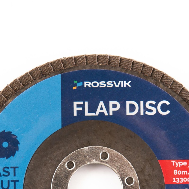 Круг шлифовальный лепестковый ROSSVIK 115*22мм 80 Grit. Тип29, Zr, 80м/с, 12250об/мин Круг шлифовальный лепестковый ROSSVIK 115*22мм 80 Grit. Тип29, Zr, 80м/с, 12250об/мин