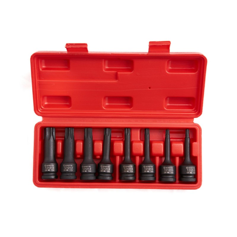 ST242 Набор головок ударных ROSSVIK 1/2", Torx T30-T80, 8 предметов ST242 Набор головок ударных ROSSVIK 1/2", Torx T30-T80, 8 предметов